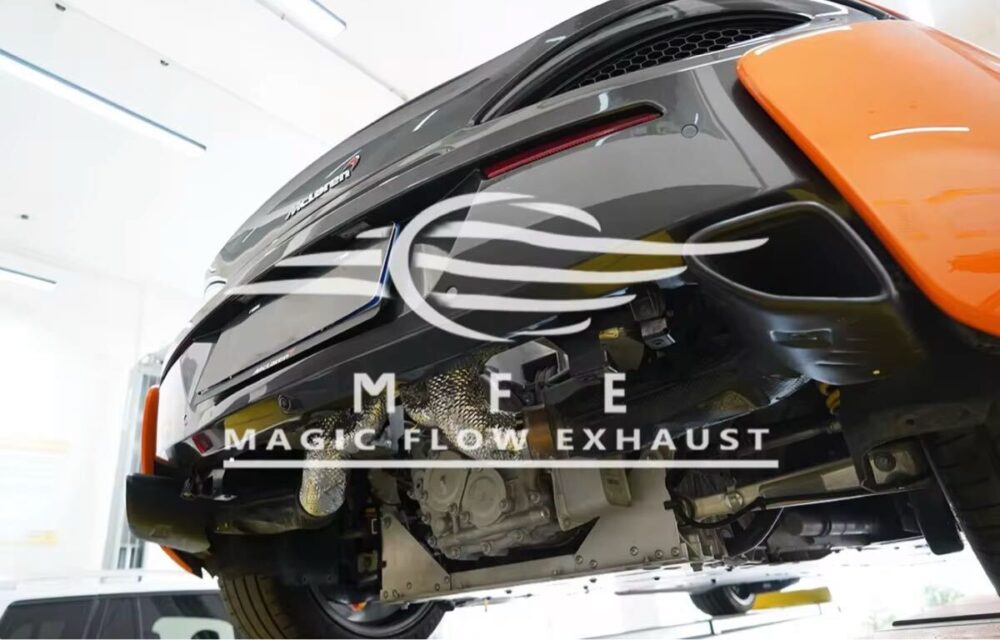 12699f0a065e62d_1200_768.jpg ★MFE★ マクラーレン 540C 570S 570GT 可変バルブ マフラー エキゾースト 中間 パイプ ミッド リアピース ダウンパイプ