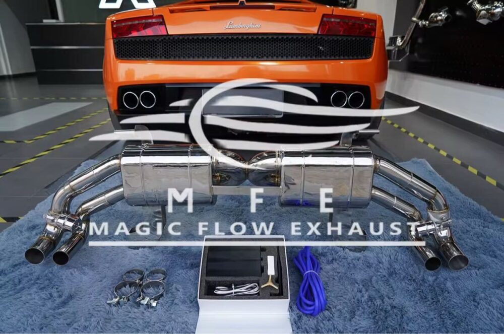 ★MFE★ ガヤルド LP550 可変バルブ マフラー エキゾースト 中間 パイプ ディフューザー リアピース 可変マフラー ランボルギーニ