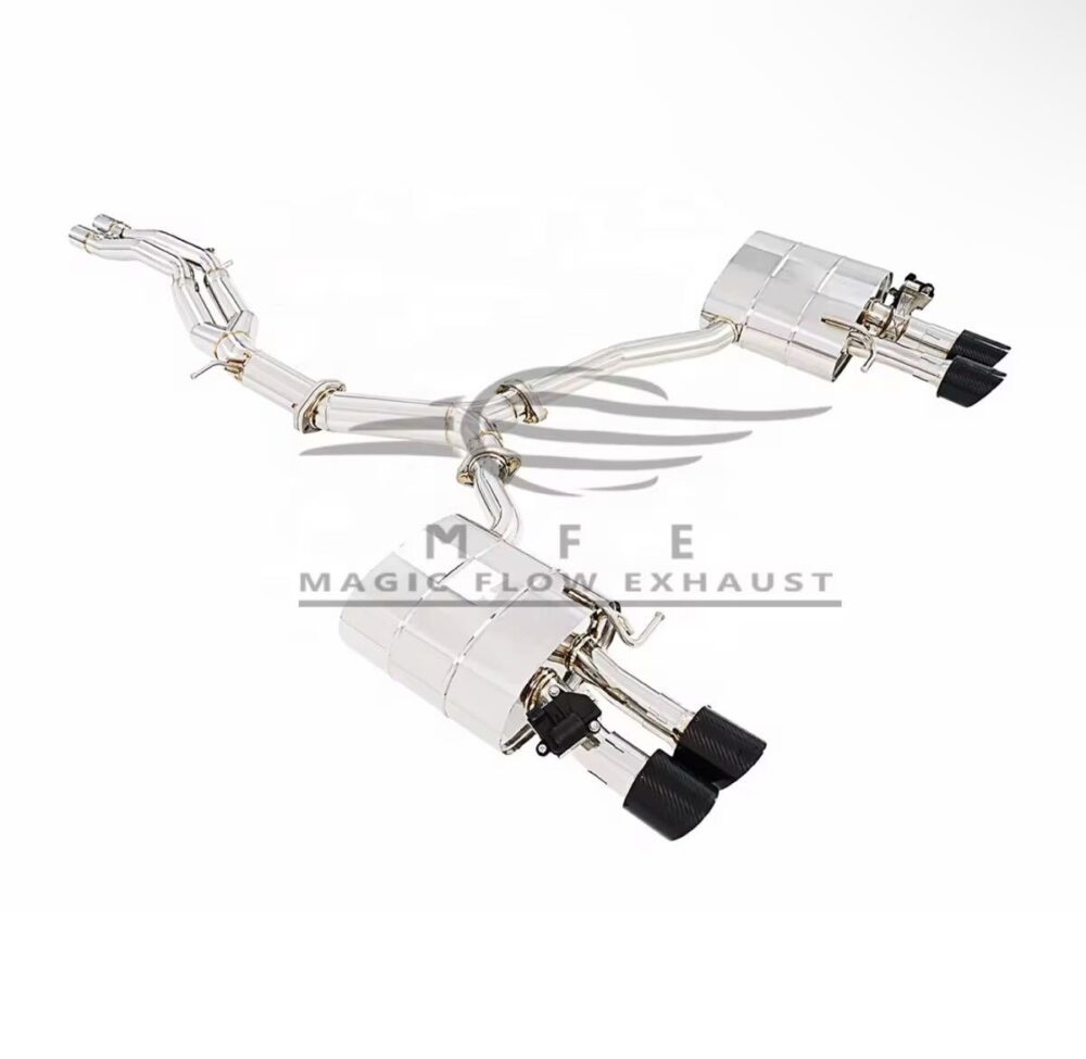 ★MFE★ アウディ S4 S5 可変バルブ マフラー エキゾースト 中間 パイプ ディフューザー リアピース ダウンパイプ B9 RS4 RS5