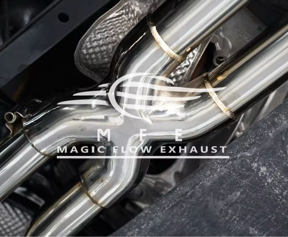 15699f0a4be3cb9_1200_822.jpg ★MFE★ A6 A7 C8 S6 S7 ルック 可変バルブ マフラー エキゾースト 中間 パイプ ディフューザー リアピース ダウンパイプ 可変マフラー