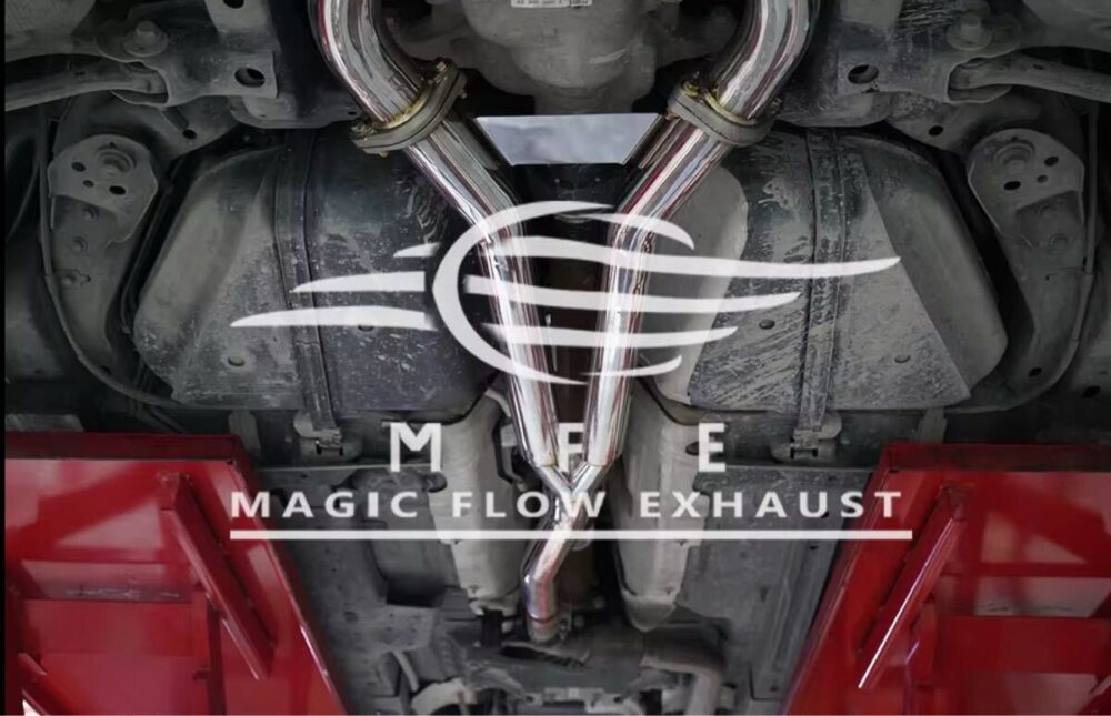 ★MFE★ マスタング エコブースト GT500ルック 可変バルブ マフラー 中間 パイプ ディフューザー リアピース 可変マフラー 2.3