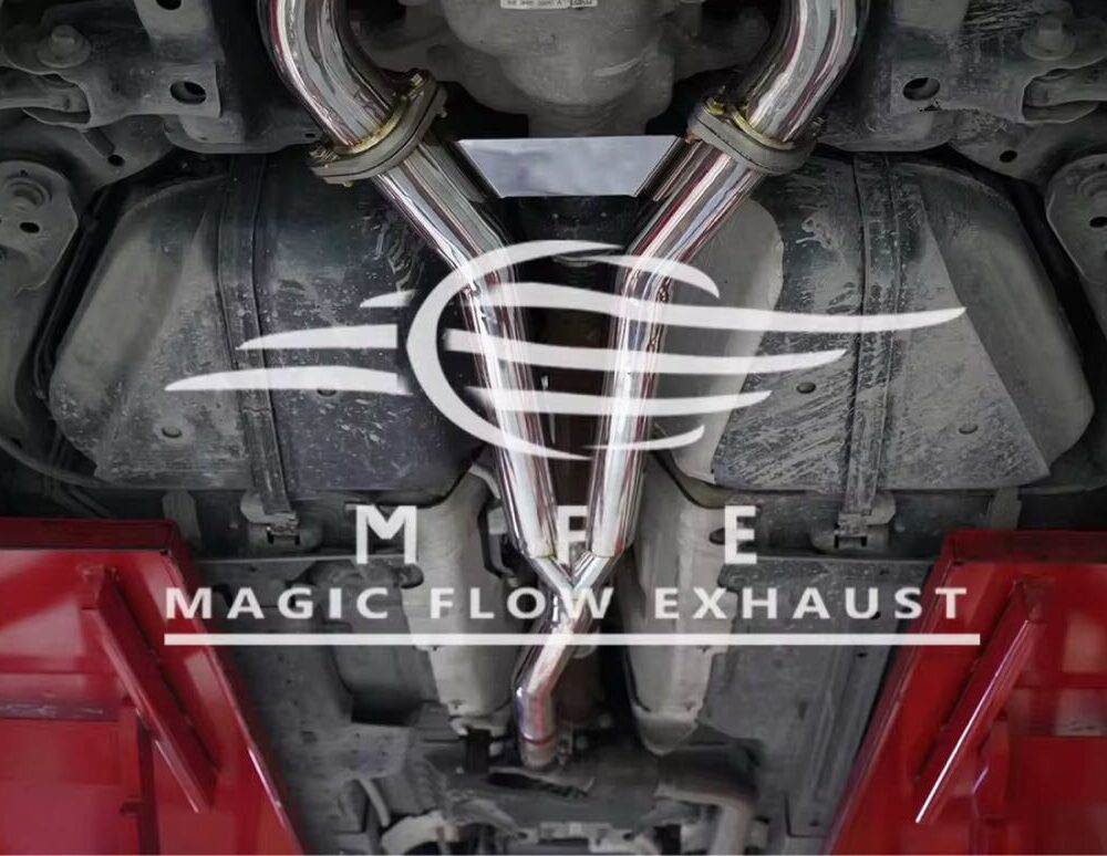 ★MFE★ マスタング エコブースト GT500ルック 可変バルブ マフラー 中間 パイプ ディフューザー リアピース 可変マフラー 2.3