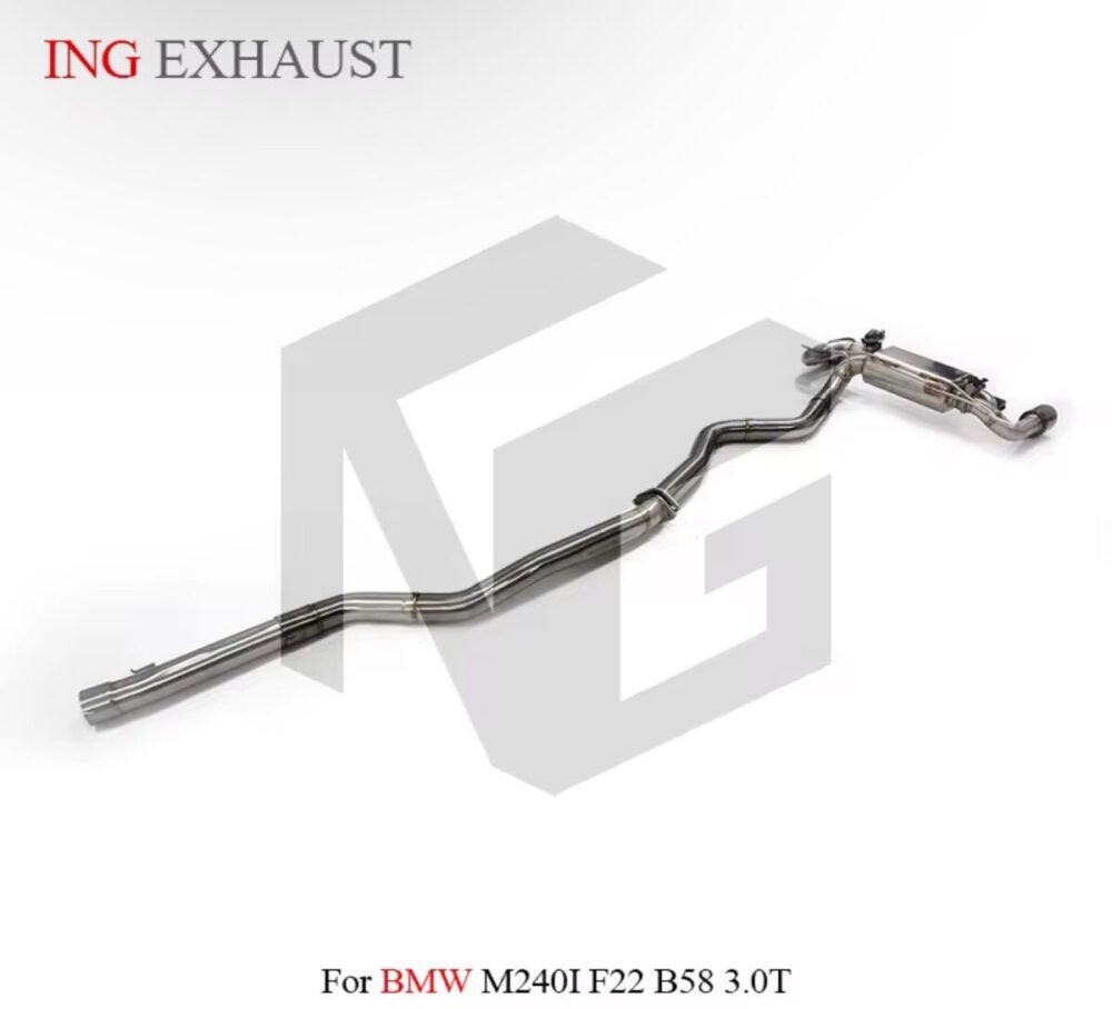 ★ING★ F22 M240i 可変バルブ マフラー エキゾースト ダウンパイプ ステンレス カーボンチップ BMW B58