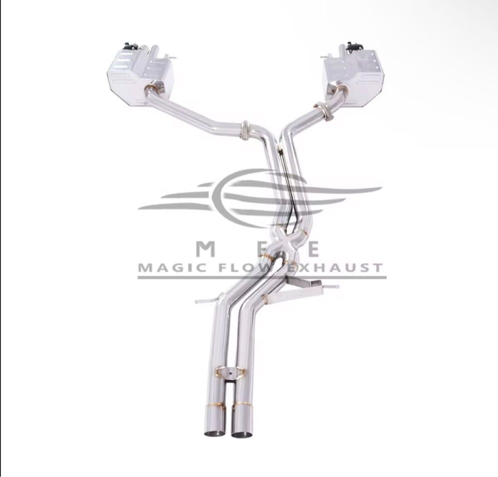 ★MFE★ アウディ RS5 可変バルブ マフラー エキゾースト 中間 パイプ ミッド ディフューザー リアピース ダウンパイプ B8