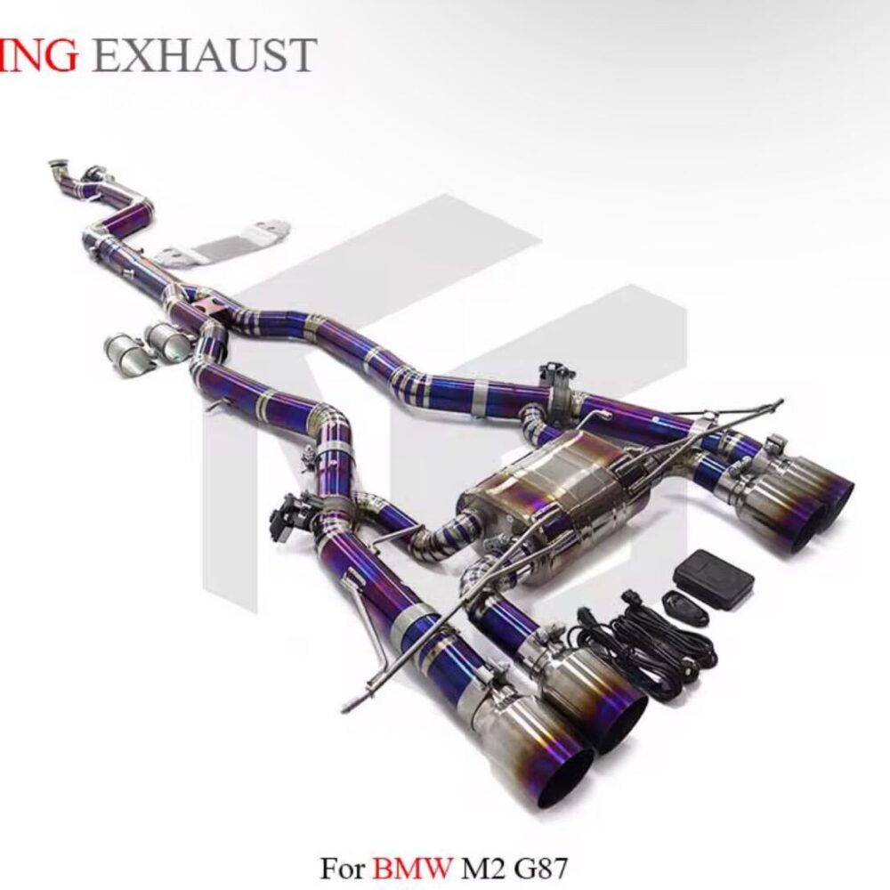 21699db18a3a191_1200_1090-1.jpg ★ING★ G87 M2 可変バルブ マフラー エキゾースト ダウンパイプ ステンレス カーボンチップ BMW コンペティション