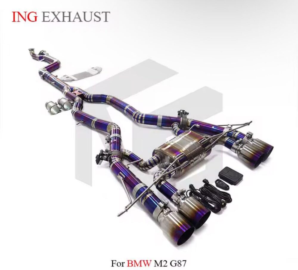 21699db18a3a191_1200_1090-1.jpg ★ING★ G87 M2 可変バルブ マフラー エキゾースト ダウンパイプ ステンレス カーボンチップ BMW コンペティション