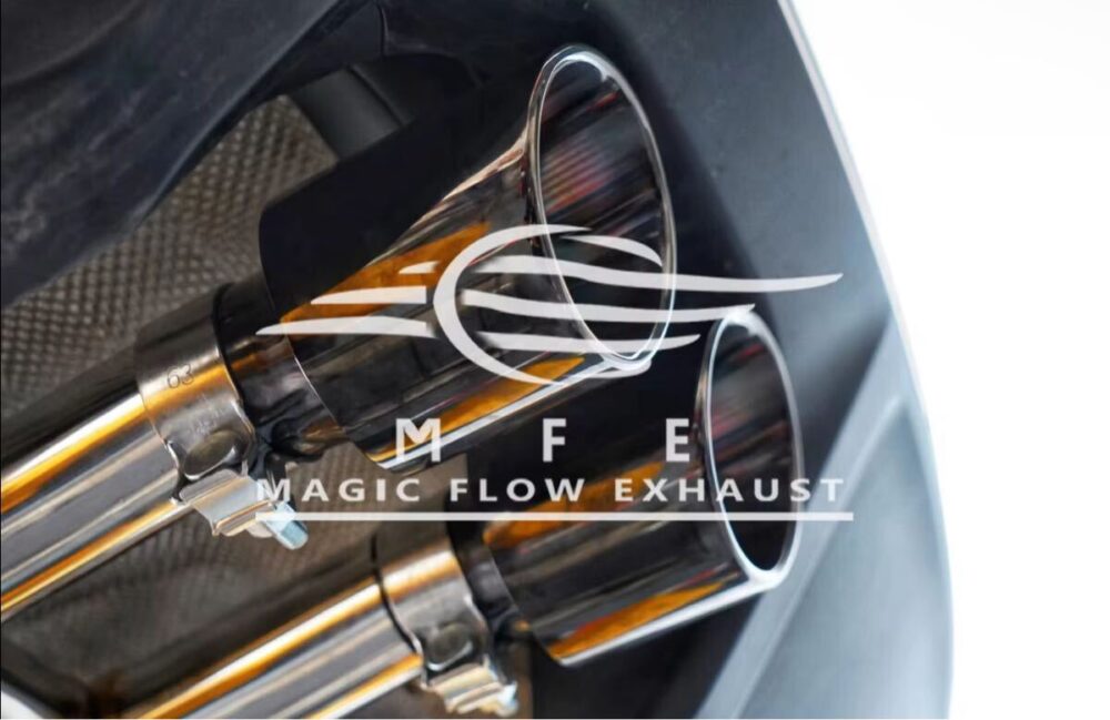 ★MFE★ ジャガー Fタイプ 2.0 P300 可変バルブ マフラー エキゾースト 中間 パイプ ディフューザー リアピース 可変マフラー