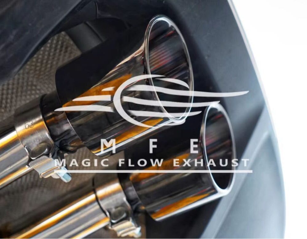 ★MFE★ ジャガー Fタイプ 2.0 P300 可変バルブ マフラー エキゾースト 中間 パイプ ディフューザー リアピース 可変マフラー