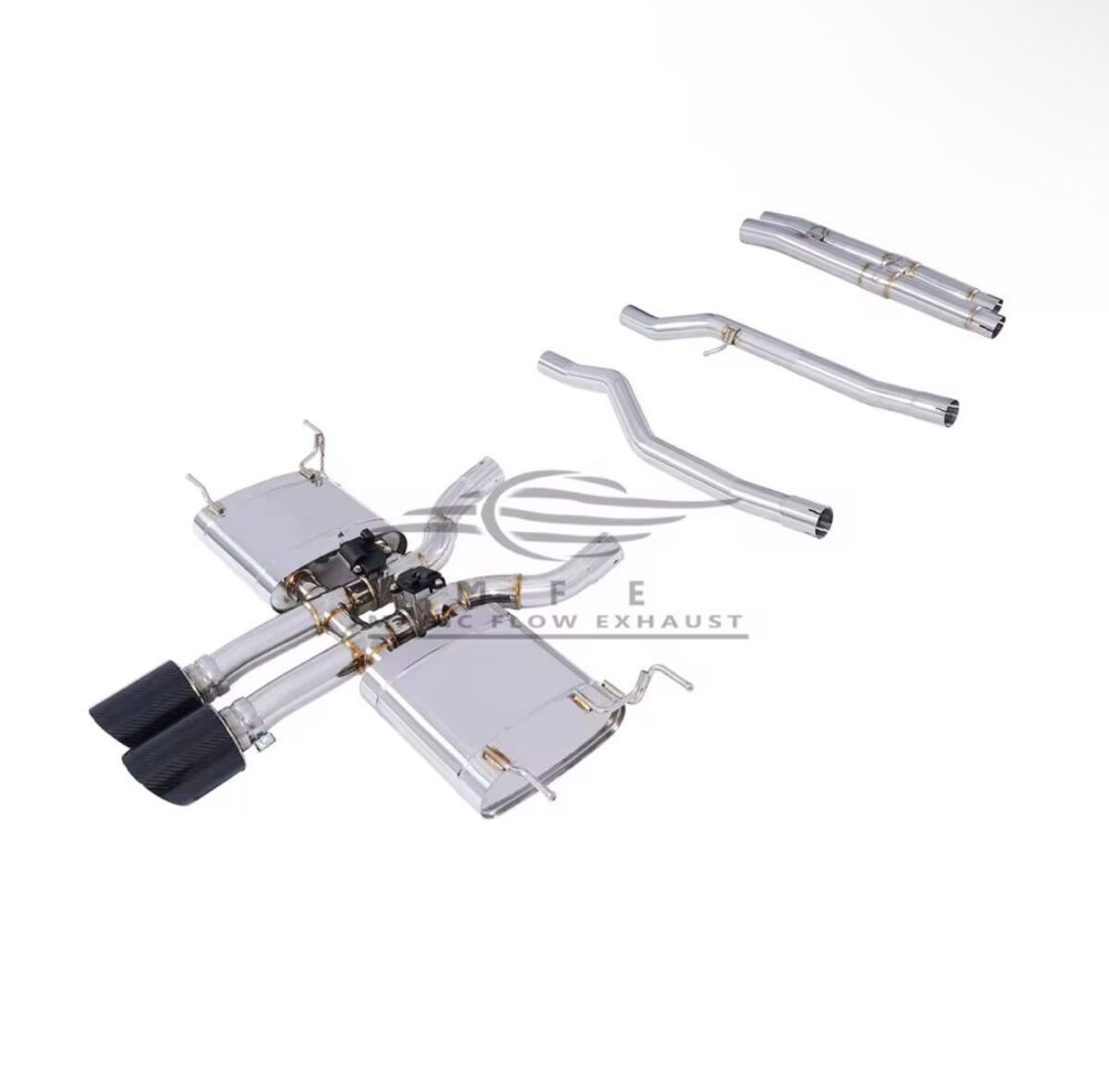 21699f0a487b4d9_1200_1182.jpg ★MFE★ ジャガー Fタイプ 3.0 P340 P380 可変バルブ マフラー エキゾースト 中間 パイプ ディフューザー リアピース 可変マフラー