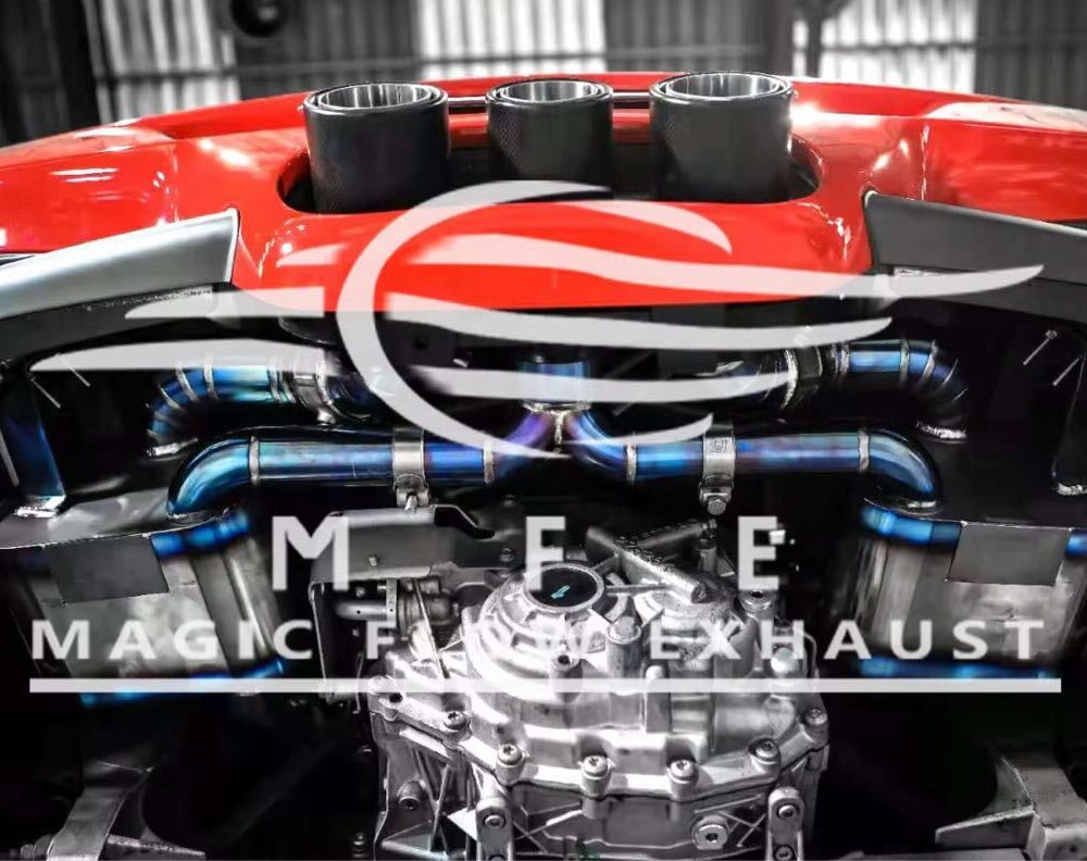 ★MFE★ フェラーリ 458 チタン 可変バルブ マフラー エキゾースト 中間 パイプ ミッド リアピース