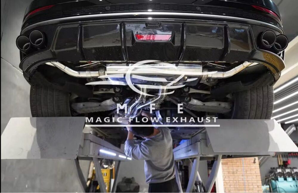 ★MFE★ アウディ Q8 可変バルブ マフラー エキゾースト 中間 パイプ ミッド ディフューザー リアピース ダウンパイプ SQ8 RSQ8