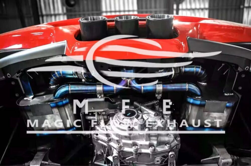 ★MFE★ フェラーリ 458 チタン 可変バルブ マフラー エキゾースト 中間 パイプ ミッド リアピース ダウンパイプ