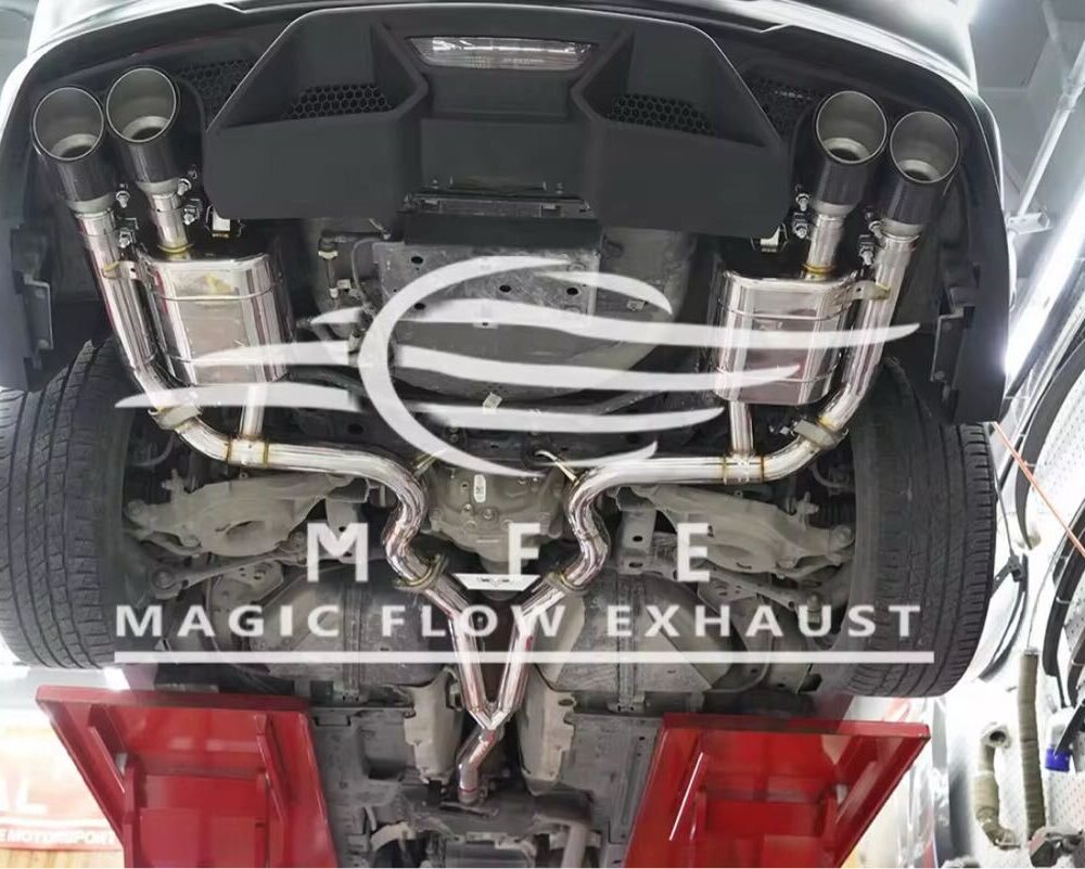 ★MFE★ マスタング エコブースト GT500ルック 可変バルブ マフラー 中間 パイプ ディフューザー リアピース 可変マフラー 2.3