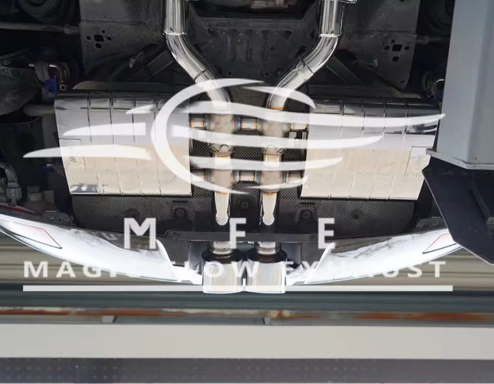 2699f0a48b6793_1200_779.jpg ★MFE★ ジャガー Fタイプ 3.0 P340 P380 可変バルブ マフラー エキゾースト 中間 パイプ ディフューザー リアピース 可変マフラー