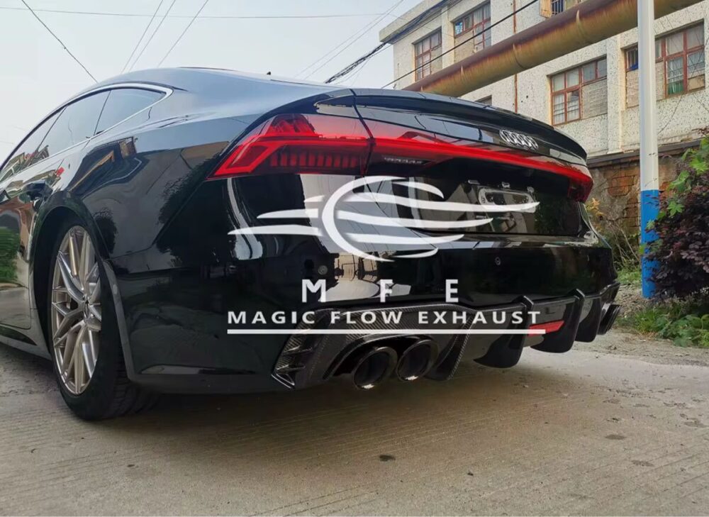 30699f0a1ef3fb1_1200_875.jpg ★MFE★ アウディ A7 C8 可変バルブ マフラー エキゾースト 中間 パイプ ミッド ディフューザー リアピース ダウンパイプ 45 S7