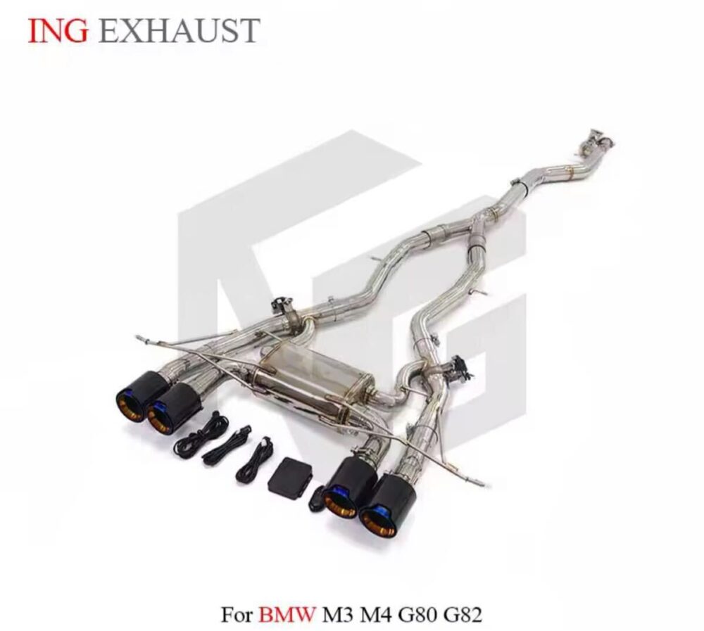 ★ING★ G80 G82 M3 M4 可変バルブ マフラー エキゾースト ダウンパイプ ステンレス カーボンチップ BMW
