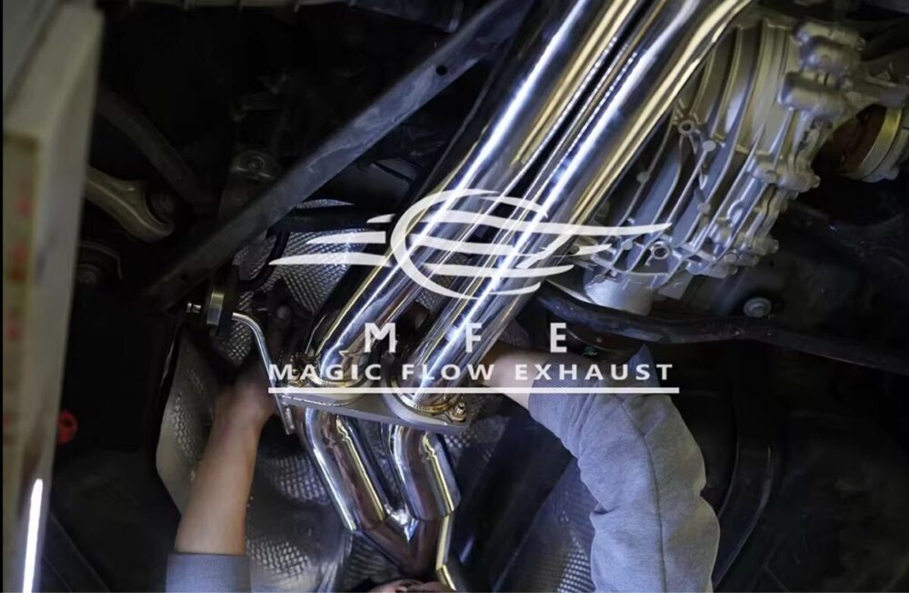 ★MFE★ アウディ Q8 可変バルブ マフラー エキゾースト 中間 パイプ ミッド ディフューザー リアピース ダウンパイプ SQ8 RSQ8