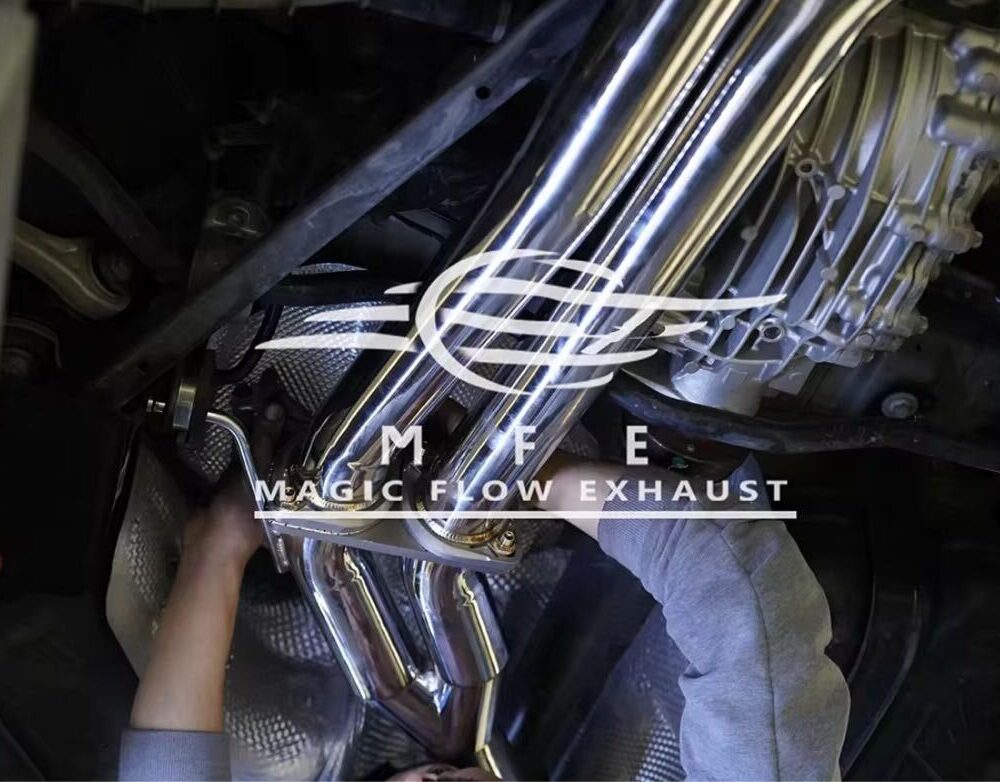 ★MFE★ アウディ Q8 可変バルブ マフラー エキゾースト 中間 パイプ ミッド ディフューザー リアピース ダウンパイプ SQ8 RSQ8