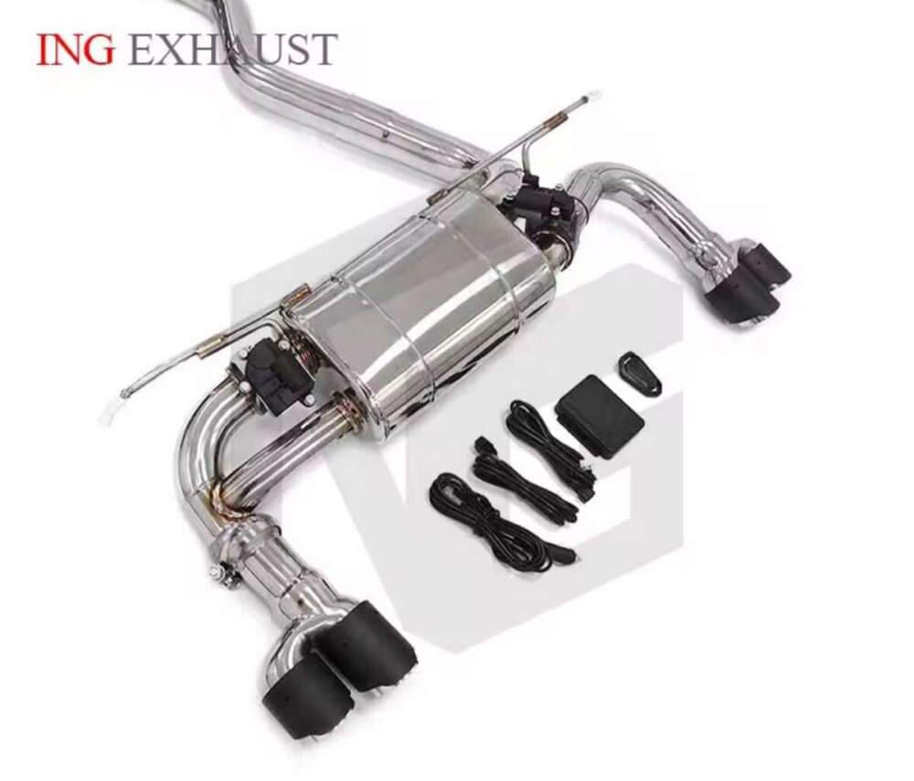 34699db17cb36f4_1200_1026-1.jpg ★ING★ M3ルック F30 F32 36 320i 可変バルブ マフラー センターパイプ 中間 ダウンパイプ 420i 328i N20 B48