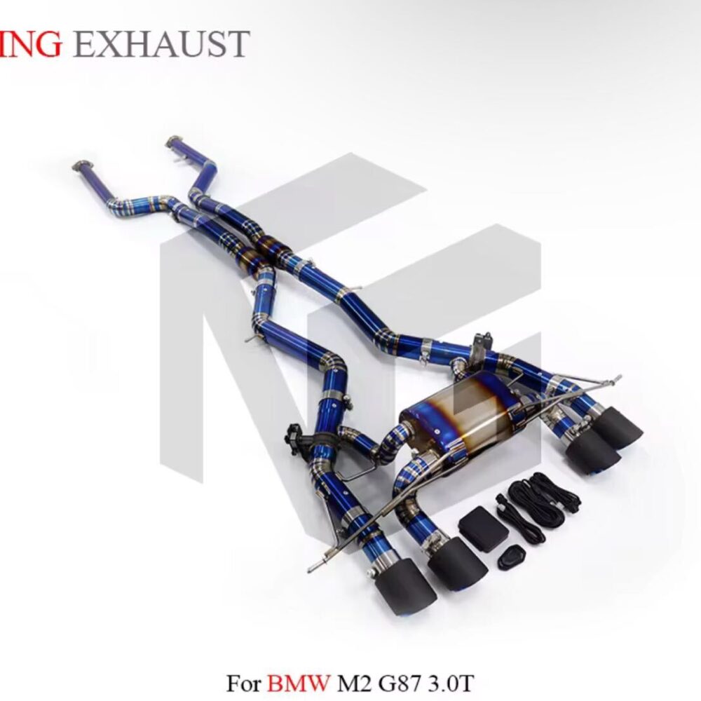 ★ING★ G87 M2 可変バルブ マフラー エキゾースト ダウンパイプ チタン カーボンチップ BMW コンペティション
