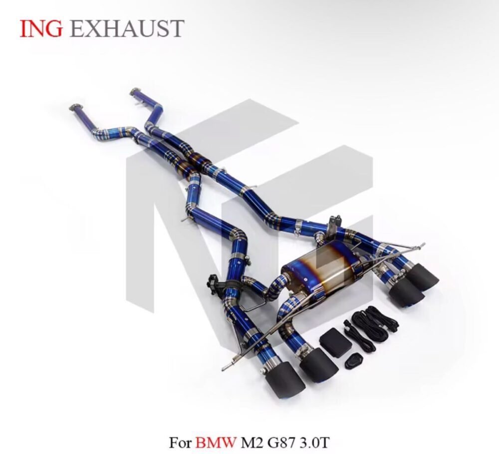 ★ING★ G87 M2 可変バルブ マフラー エキゾースト ダウンパイプ チタン カーボンチップ BMW コンペティション