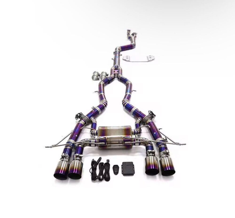 43699db18aba2b5_1200_1112-1.jpg ★ING★ G87 M2 可変バルブ マフラー エキゾースト ダウンパイプ ステンレス カーボンチップ BMW コンペティション