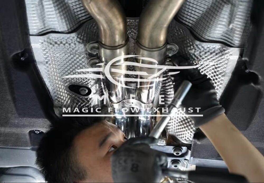 ★MFE★ アウディ S4 S5 可変バルブ マフラー エキゾースト 中間 パイプ ディフューザー リアピース ダウンパイプ B9 RS4 RS5