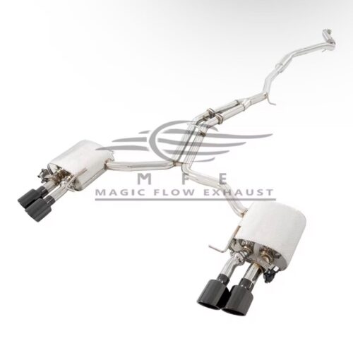 ★MFE★ アウディ A7 C8 可変バルブ マフラー エキゾースト 中間 パイプ ミッド ディフューザー リアピース ダウンパイプ 45 S7