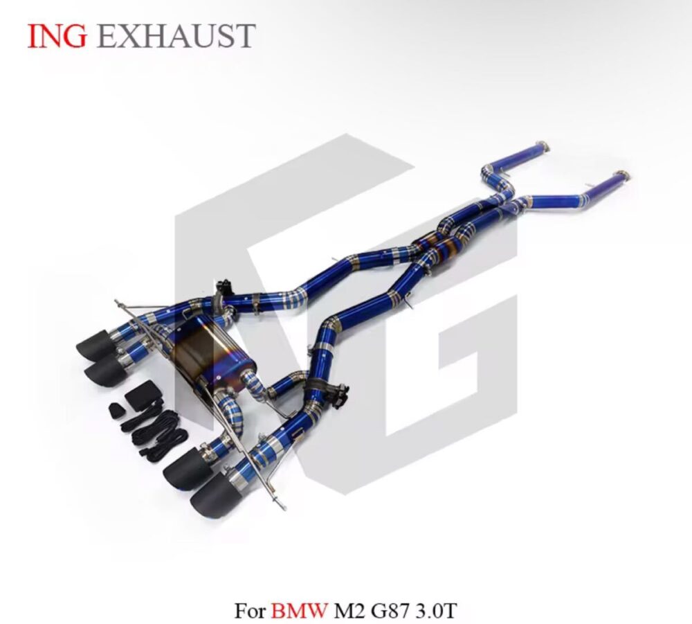 ★ING★ G87 M2 可変バルブ マフラー エキゾースト ダウンパイプ チタン カーボンチップ BMW コンペティション