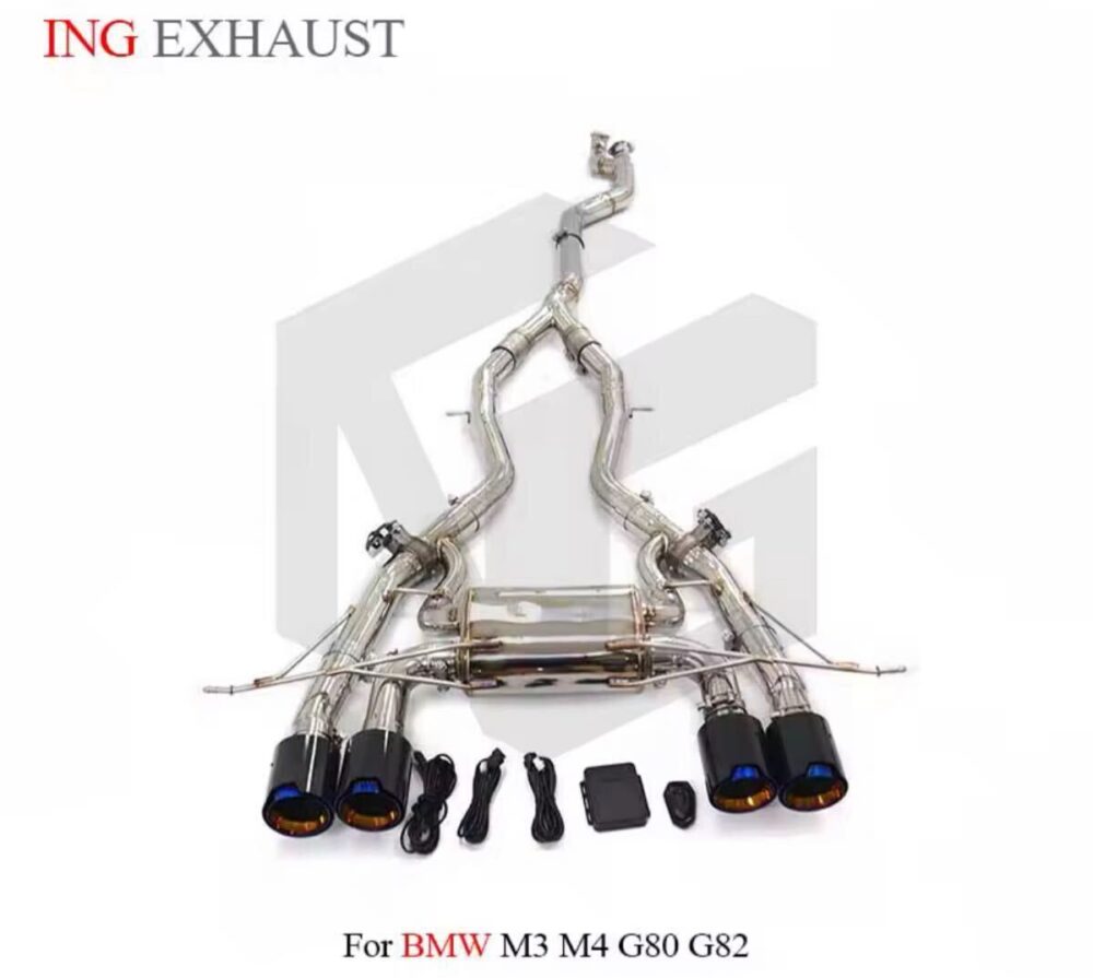 ★ING★ G80 G82 M3 M4 可変バルブ マフラー エキゾースト ダウンパイプ ステンレス カーボンチップ BMW