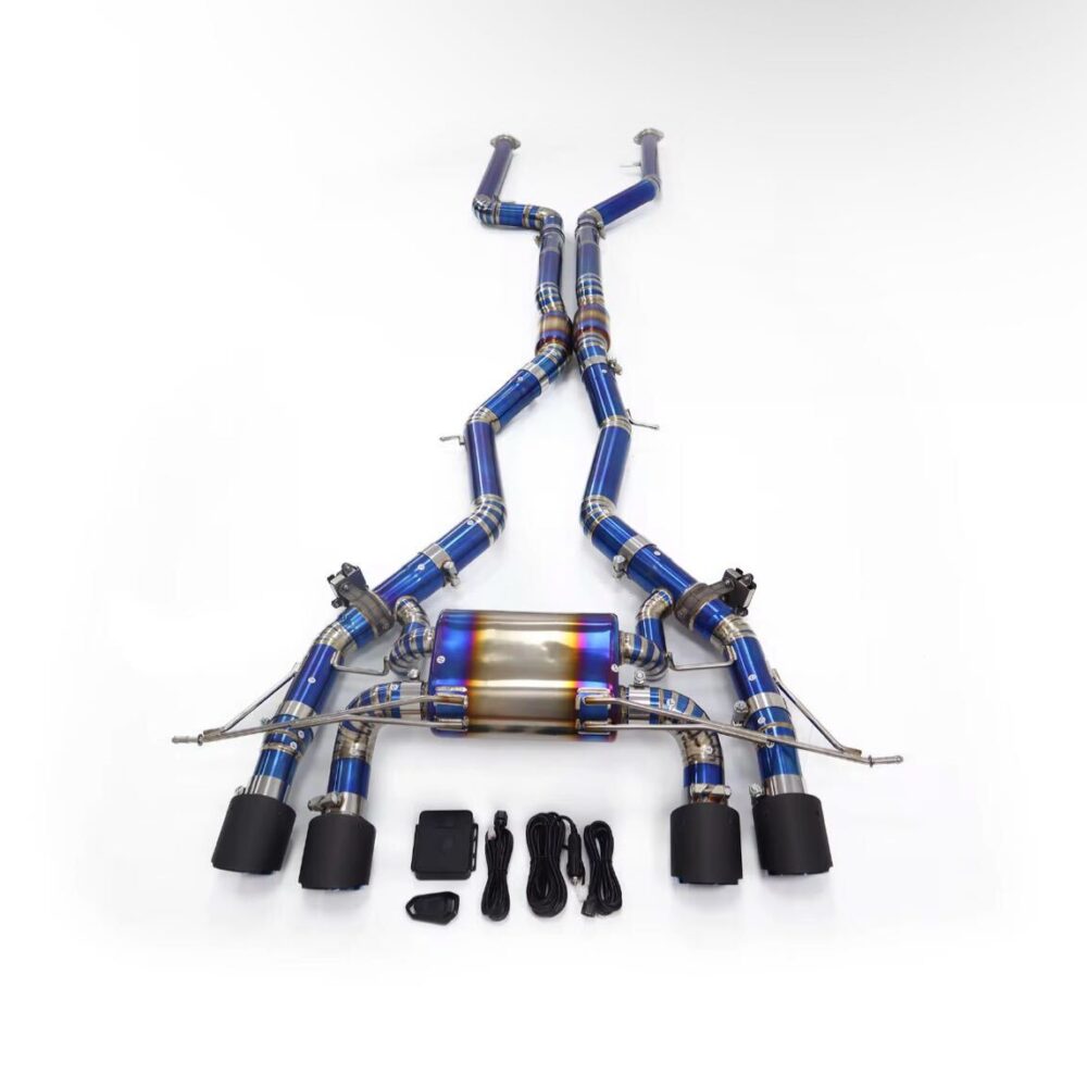 ★ING★ G87 M2 可変バルブ マフラー エキゾースト ダウンパイプ チタン カーボンチップ BMW コンペティション