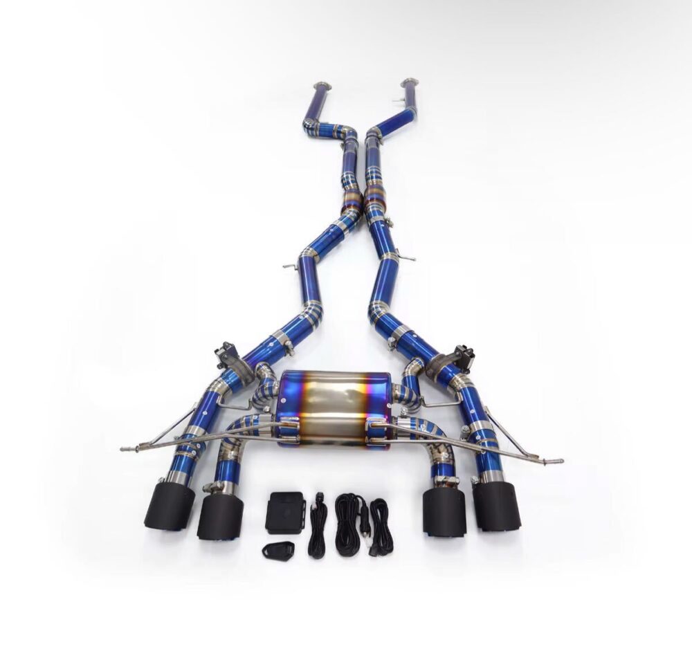 ★ING★ G87 M2 可変バルブ マフラー エキゾースト ダウンパイプ チタン カーボンチップ BMW コンペティション