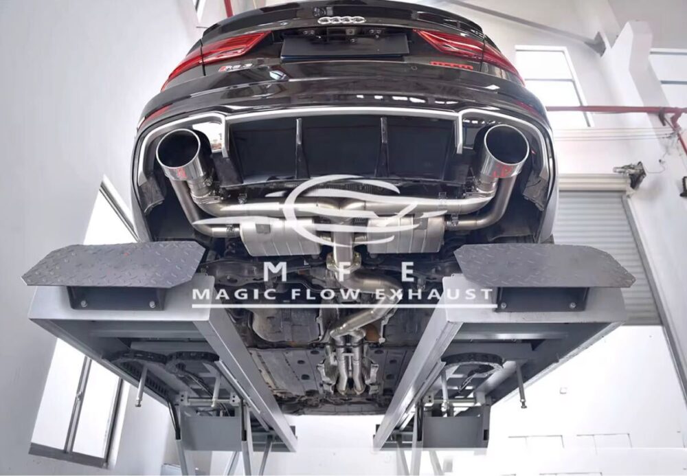 ★MFE★ アウディ RS3 セダン 可変バルブ マフラー エキゾースト 中間 パイプ ミッド ディフューザー リアピース ダウンパイプ 8V