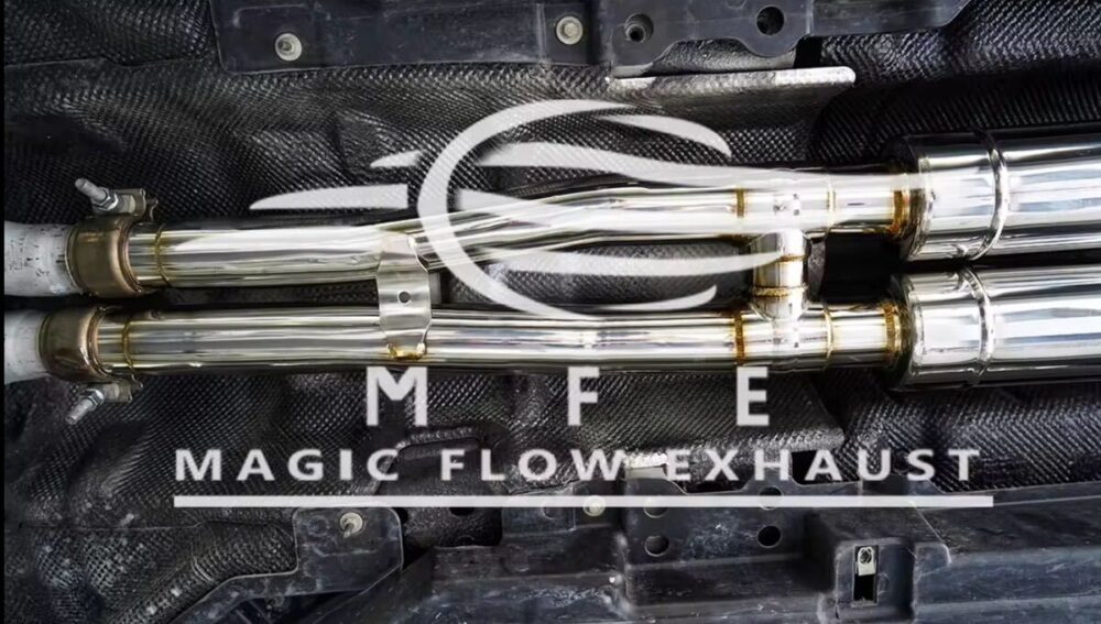 ★MFE★ ヴェラール 3.0 可変バルブ マフラー エキゾースト 中間 パイプ リアピース 可変マフラー P380 HSE レンジローバー