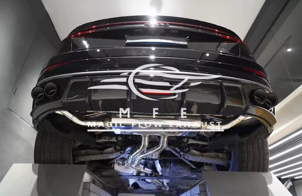 ★MFE★ アウディ Q8 可変バルブ マフラー エキゾースト 中間 パイプ ミッド ディフューザー リアピース ダウンパイプ SQ8 RSQ8