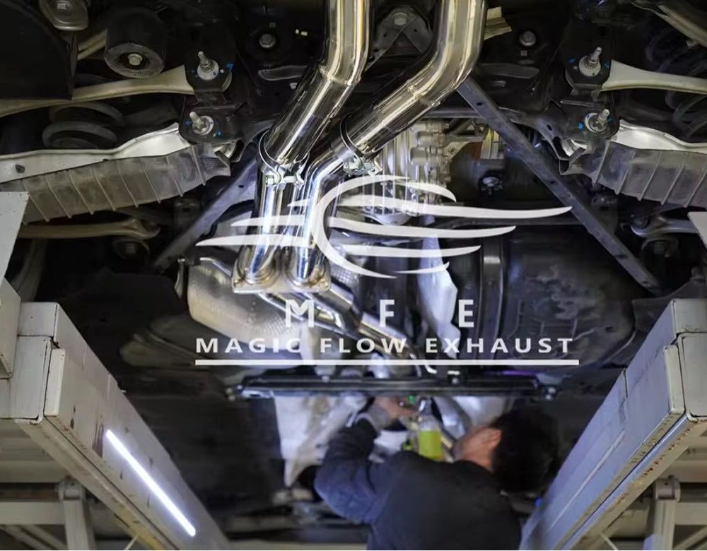 ★MFE★ アウディ Q8 可変バルブ マフラー エキゾースト 中間 パイプ ミッド ディフューザー リアピース ダウンパイプ SQ8 RSQ8