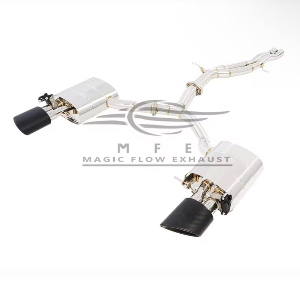 58699f0a1f9fb0b_1200_1158.jpg ★MFE★ アウディ RS4 RS5 可変バルブ マフラー エキゾースト 中間 パイプ ミッド ディフューザー リアピース ダウンパイプ B9