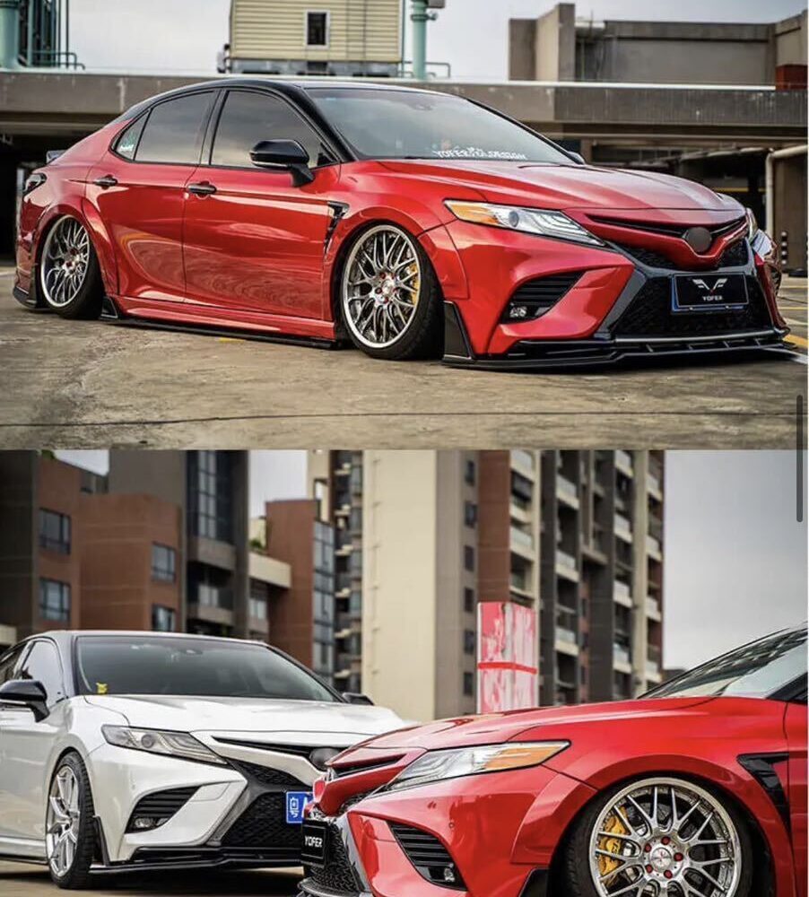 ★YOFER★ カムリ 70系 リアハーフ ディフューザー マフラー バンパー リップ camry トヨタ 2018-up WS セット