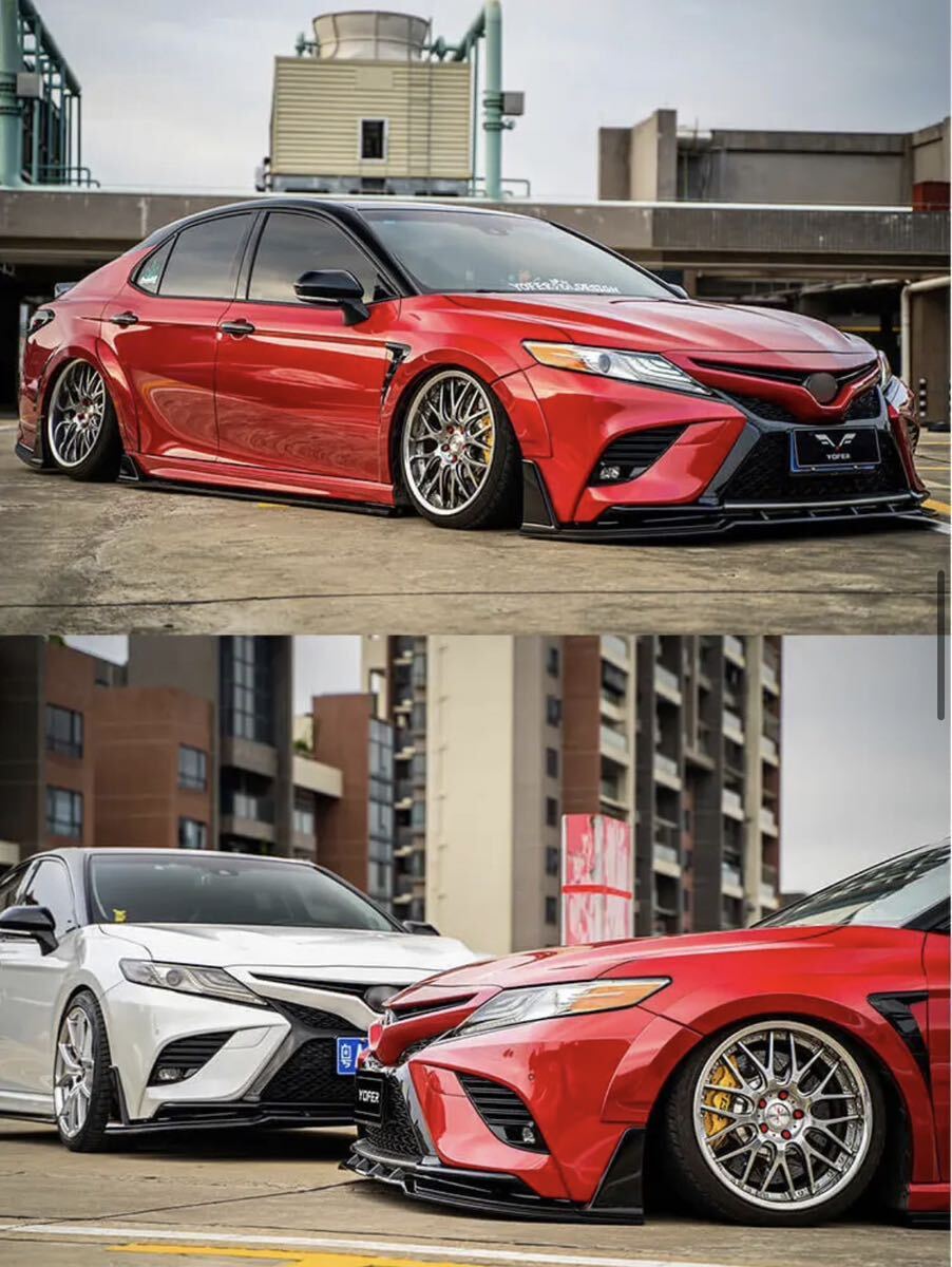 ★YOFER★ カムリ 70系 リアハーフ ディフューザー マフラー バンパー リップ camry トヨタ 2018-up WS セット