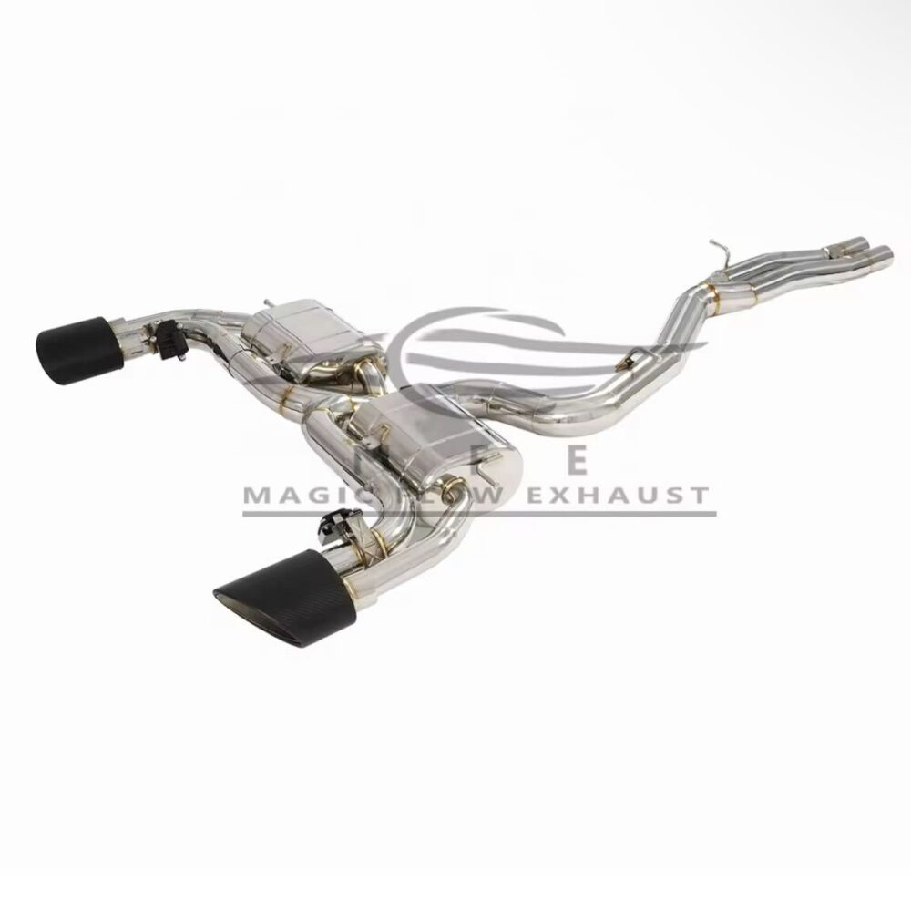 ★MFE★ アウディ RS3 セダン 可変バルブ マフラー エキゾースト 中間 パイプ ミッド ディフューザー リアピース ダウンパイプ 8V