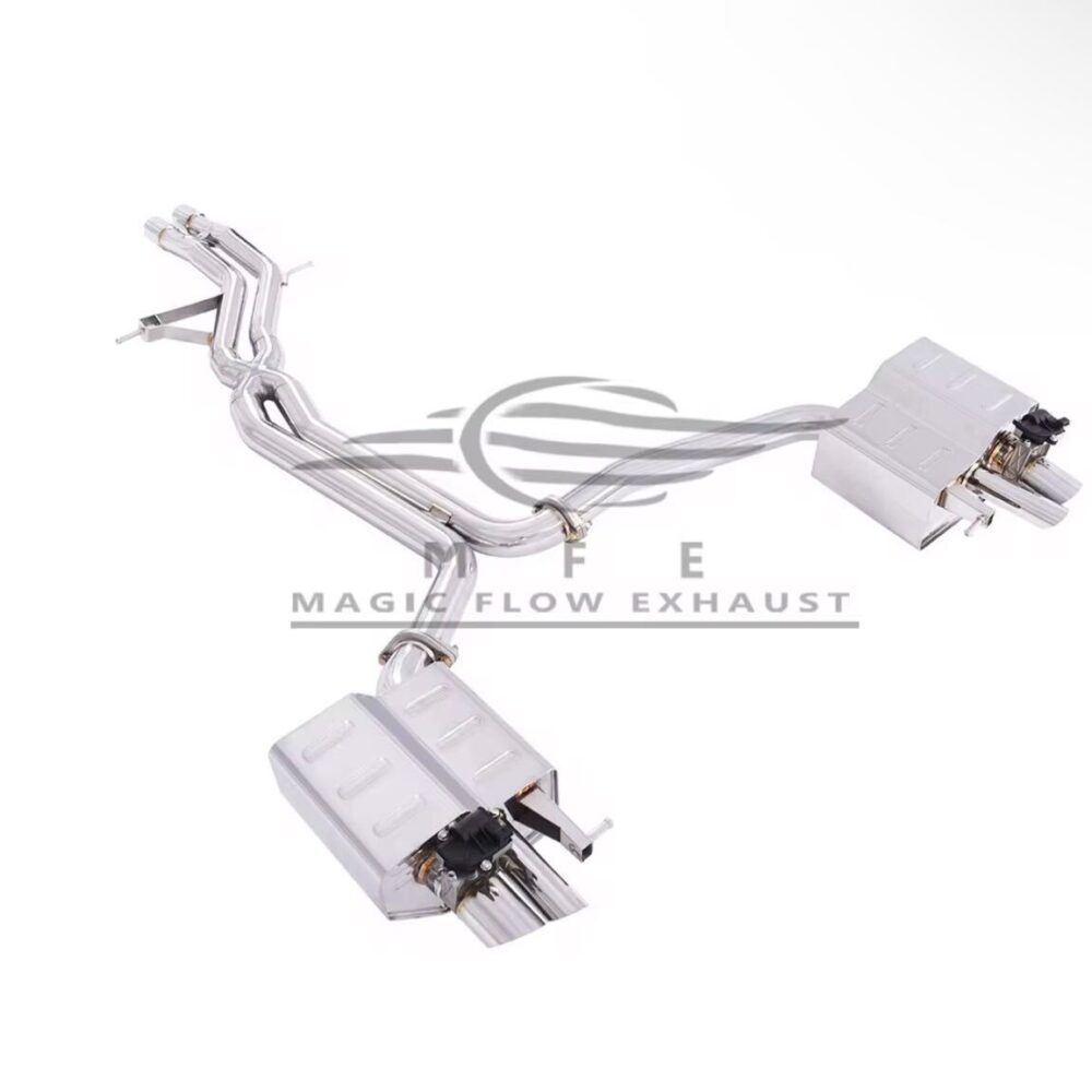 ★MFE★ アウディ RS5 可変バルブ マフラー エキゾースト 中間 パイプ ミッド ディフューザー リアピース ダウンパイプ B8