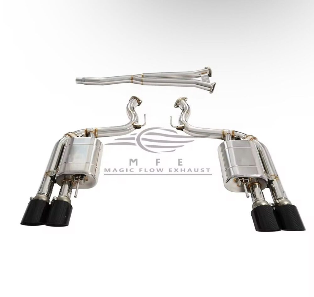 ★MFE★ マスタング エコブースト GT500ルック 可変バルブ マフラー 中間 パイプ ディフューザー リアピース 可変マフラー 2.3