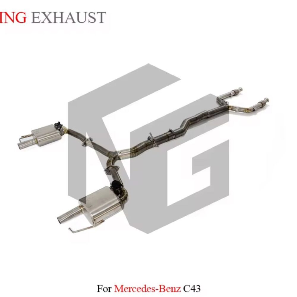 68699db183638fd_1200_1094-1.jpg ★ING★ W205 C43 可変バルブ マフラー センターパイプ ミッドパイプ 中間 ダウンパイプ S205 Cクラス E43