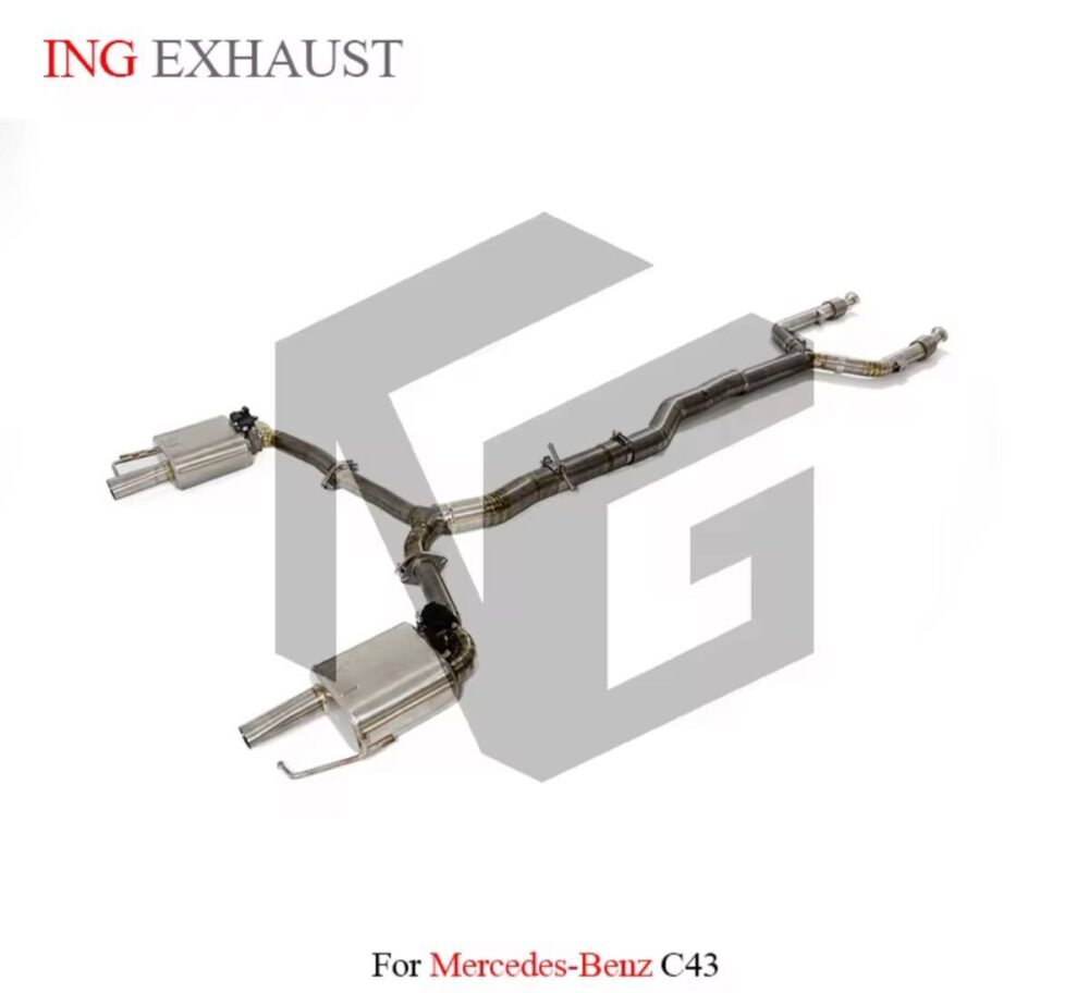 68699db183638fd_1200_1094-1.jpg ★ING★ W205 C43 可変バルブ マフラー センターパイプ ミッドパイプ 中間 ダウンパイプ S205 Cクラス E43