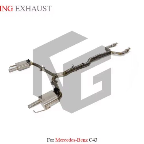 68699db183638fd_1200_1094-1.jpg ★ING★ W205 C43 可変バルブ マフラー センターパイプ ミッドパイプ 中間 ダウンパイプ S205 Cクラス E43