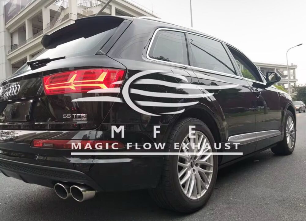 ★MFE★ アウディ Q7 可変バルブ マフラー エキゾースト 中間 パイプ ディフューザー リアピース ダウンパイプ SQ7 3.0 45 55