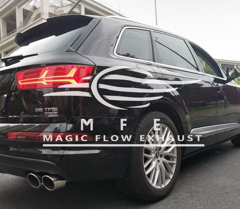 ★MFE★ アウディ Q7 可変バルブ マフラー エキゾースト 中間 パイプ ディフューザー リアピース ダウンパイプ SQ7 3.0 45 55