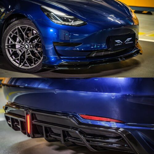 ★YOFER★ テスラ モデル3 ボディキット ディフューザー バンパー マフラー リップ スポイラー グリル tesla model3