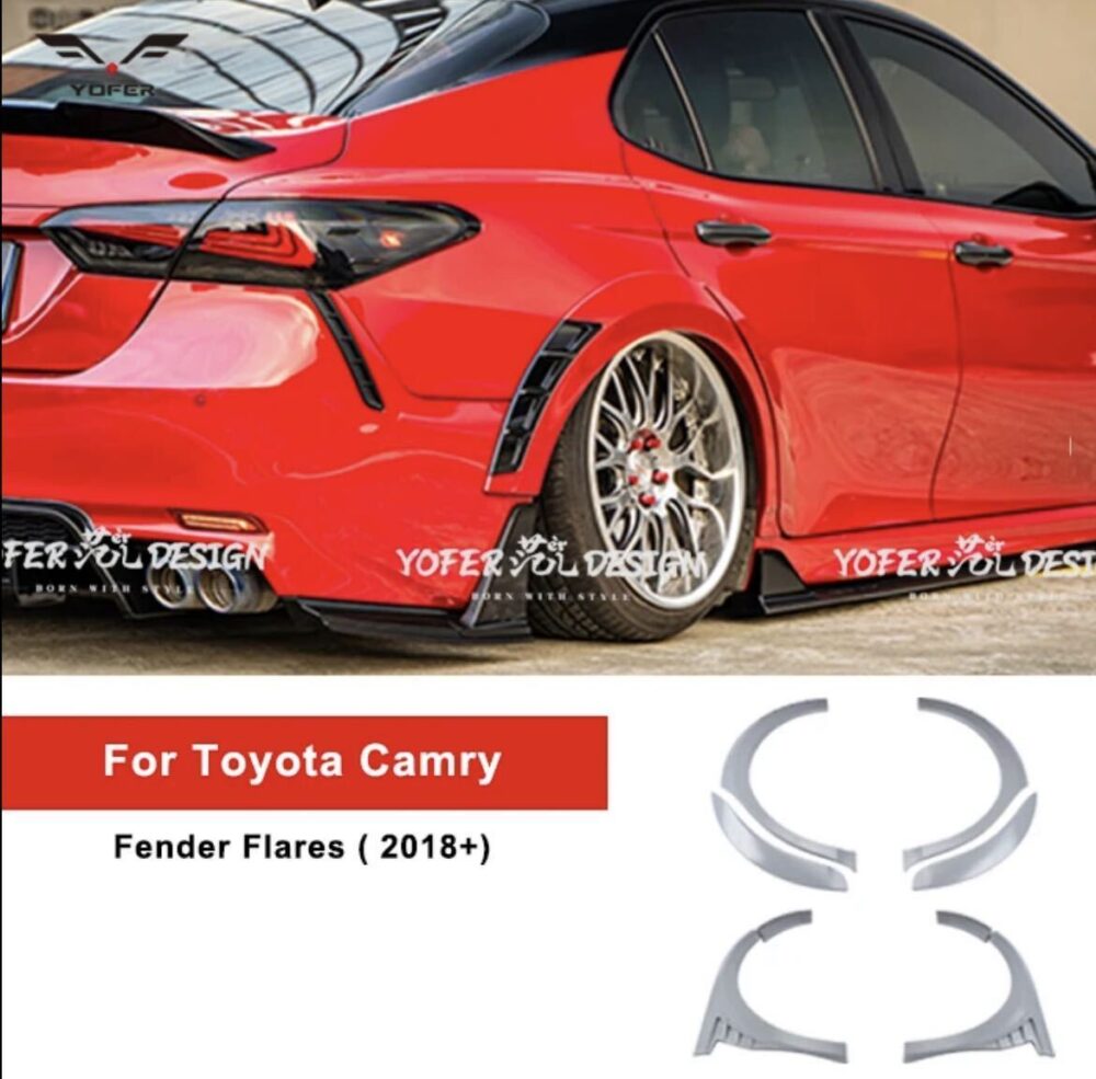 ★YOFER★ カムリ 70系 リアハーフ ディフューザー マフラー バンパー リップ camry トヨタ 2018-up WS セット