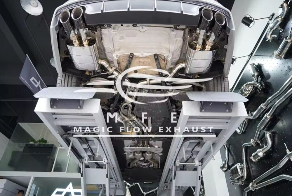79699f0a4b93d1c_1200_803.jpg ★MFE★ A6 A7 C8 S6 S7 ルック 可変バルブ マフラー エキゾースト 中間 パイプ ディフューザー リアピース ダウンパイプ 可変マフラー